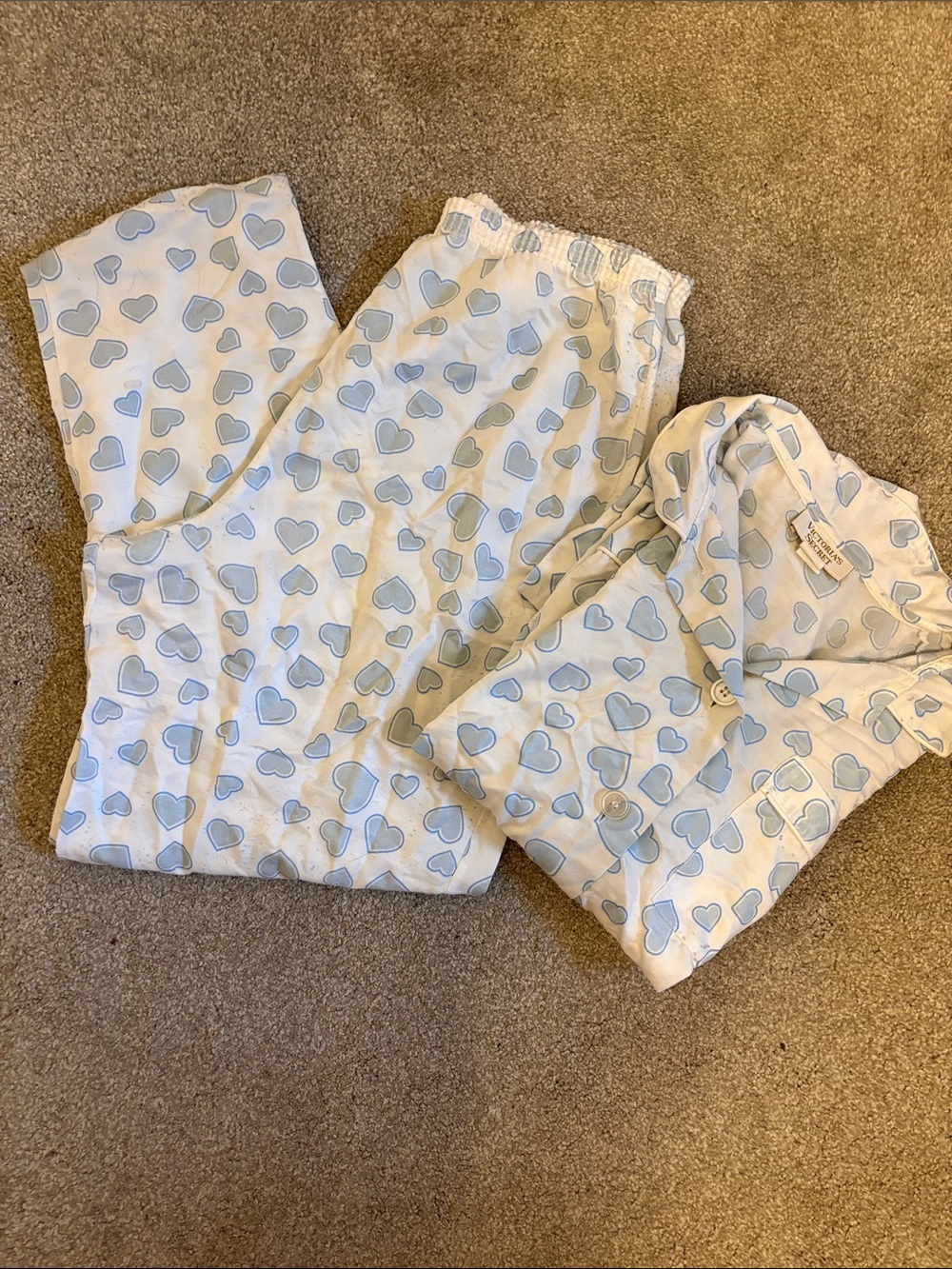 Vintage Gold Label Victoria’s Secret Heart Long Pajama Set